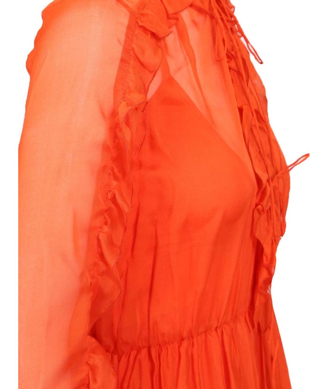 RAQUEL DINIZ Оранжевое шелковое платье, фото 5
