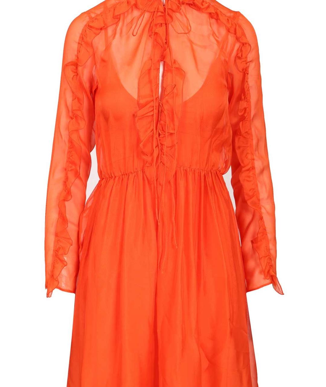 RAQUEL DINIZ Оранжевое шелковое платье, фото 4