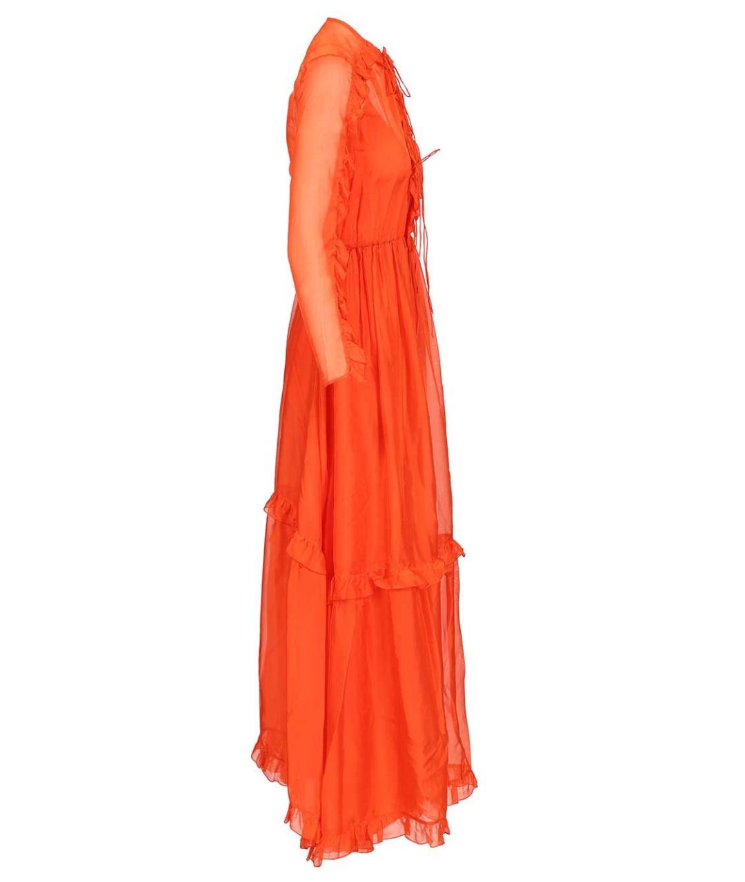 RAQUEL DINIZ Оранжевое шелковое платье, фото 3