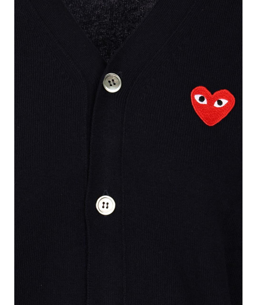 COMME DES GARÇONS PLAY Темно-синий шерстяной кардиган, фото 3