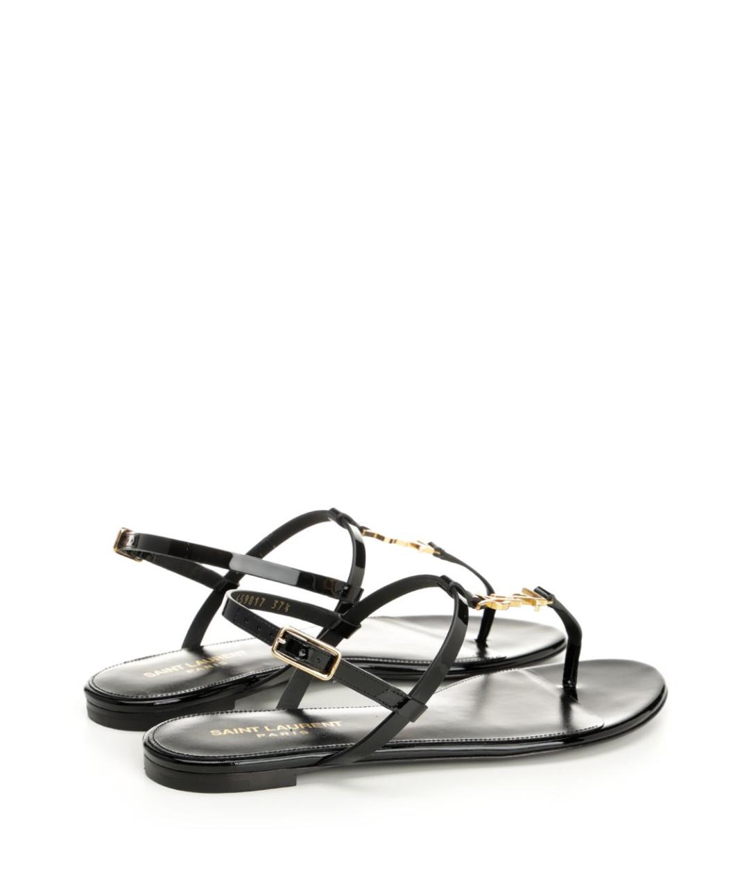 SAINT LAURENT Черные кожаные сандалии, фото 3