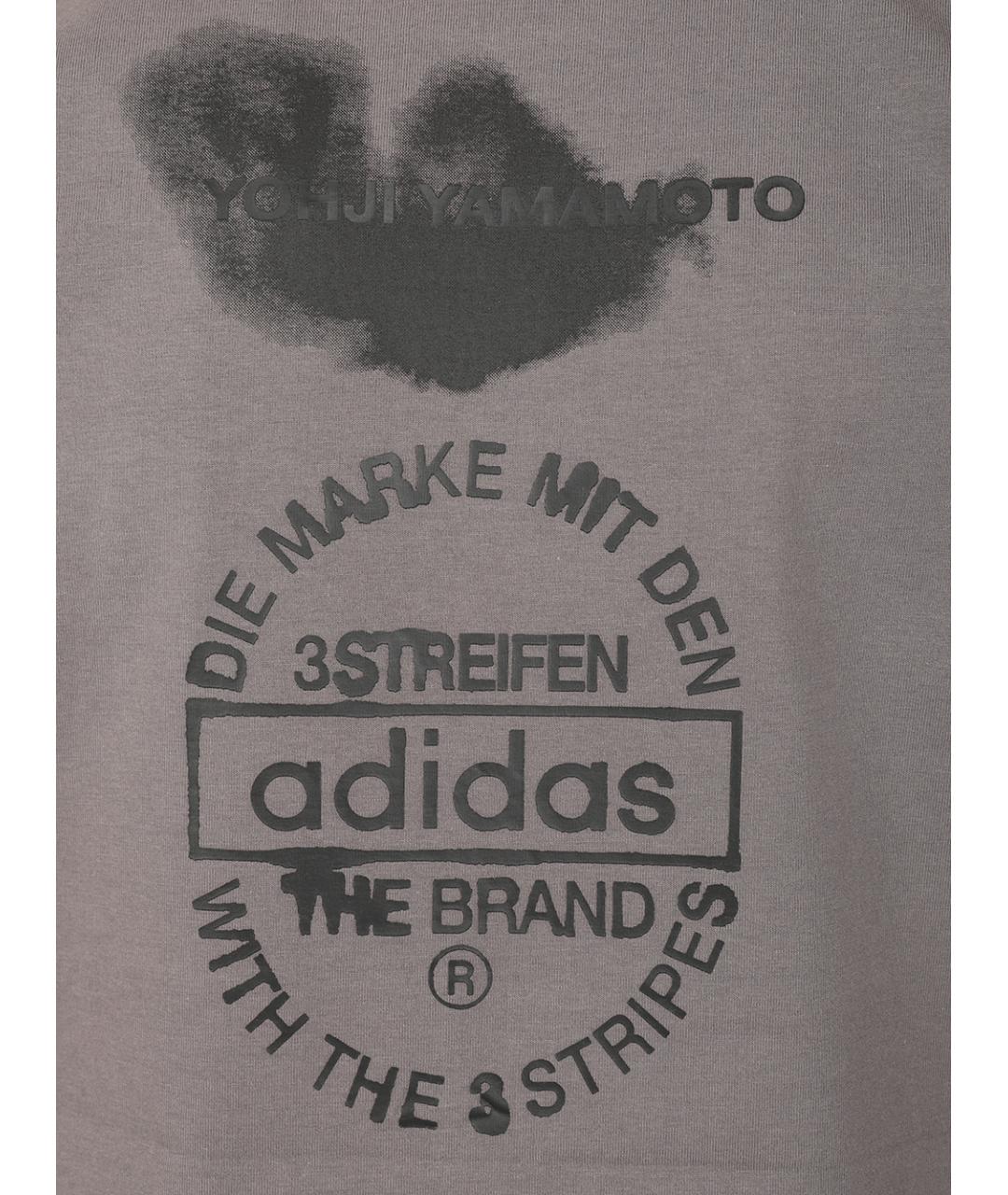 ADIDAS Серая хлопковая футболка, фото 4