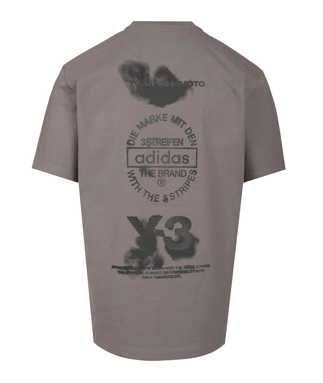 ADIDAS Серая хлопковая футболка, фото 2