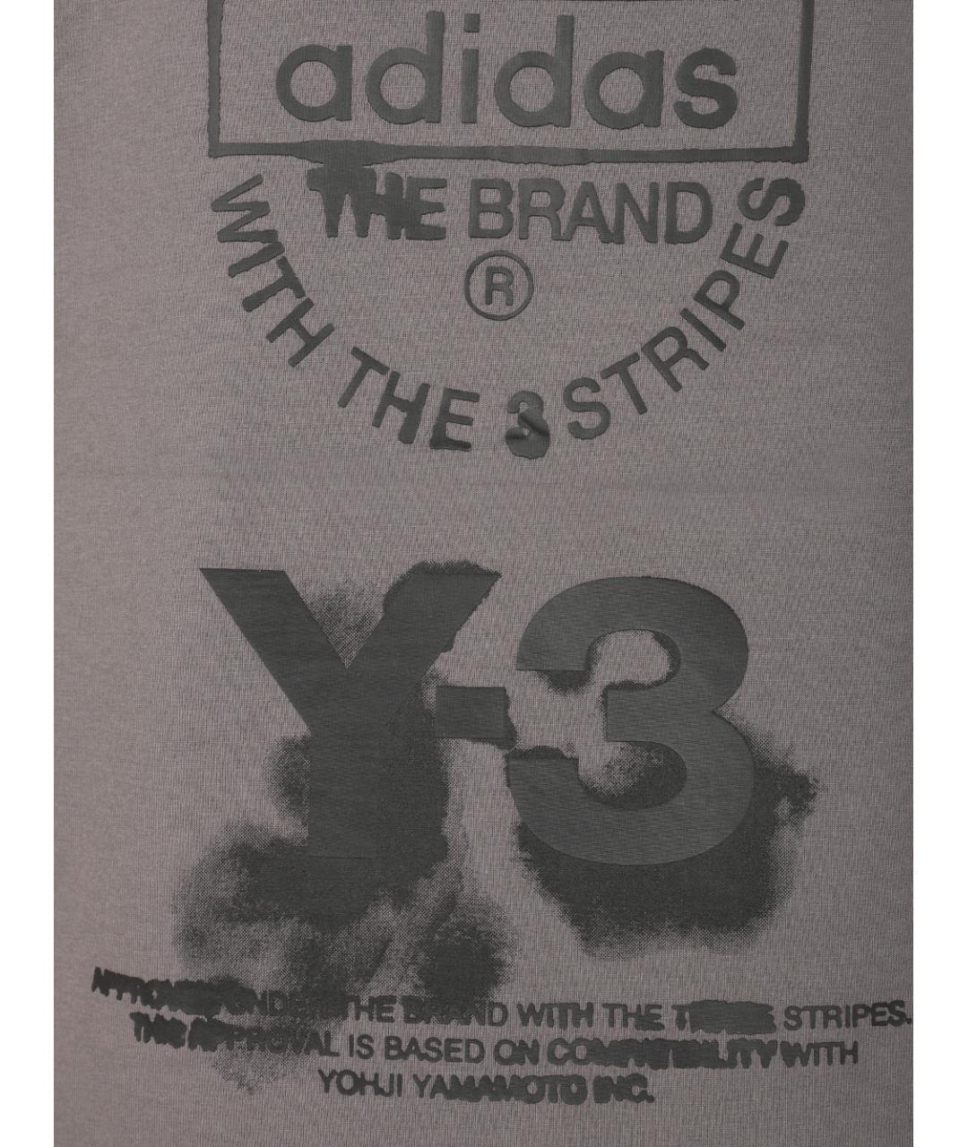 ADIDAS Серая хлопковая футболка, фото 5