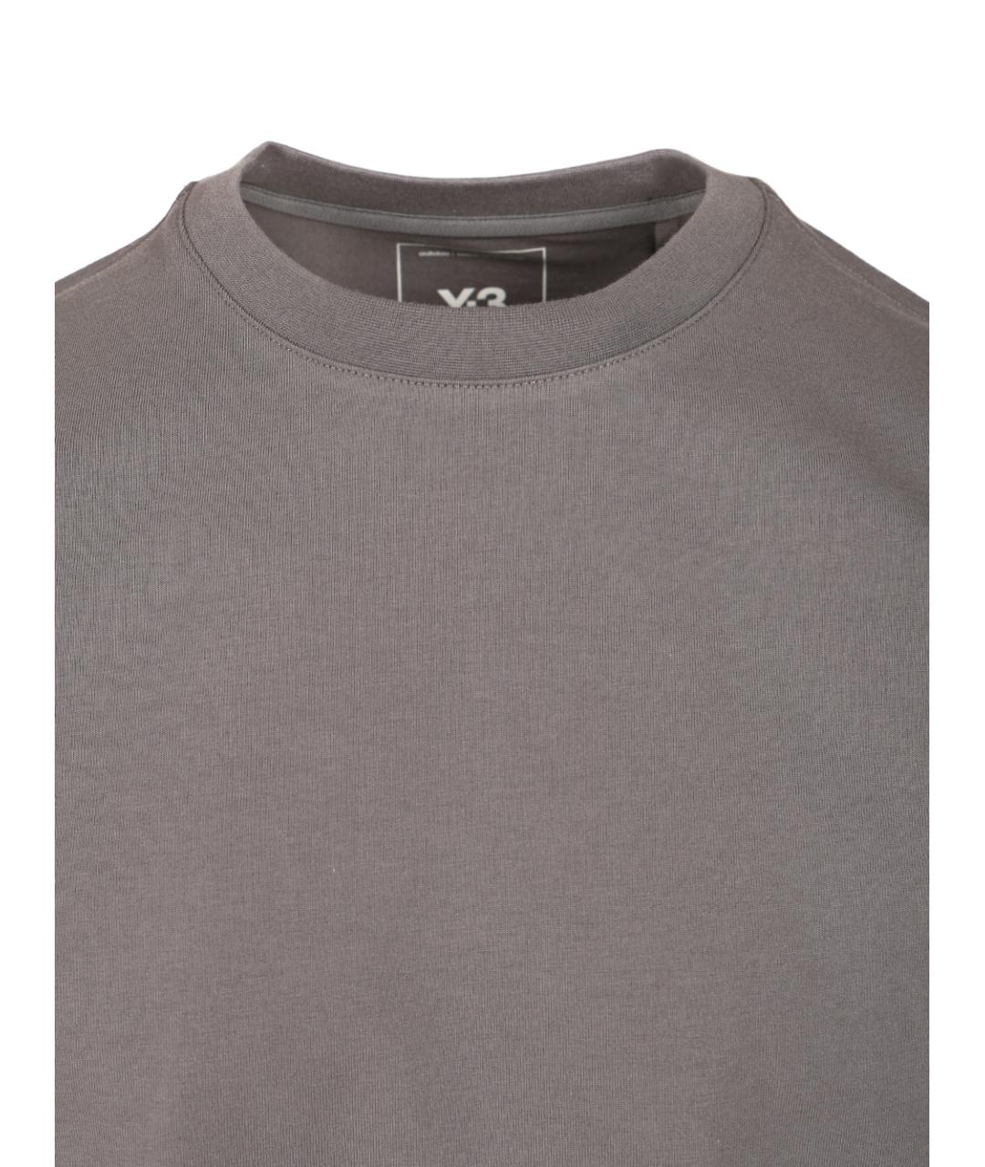 ADIDAS Серая хлопковая футболка, фото 3