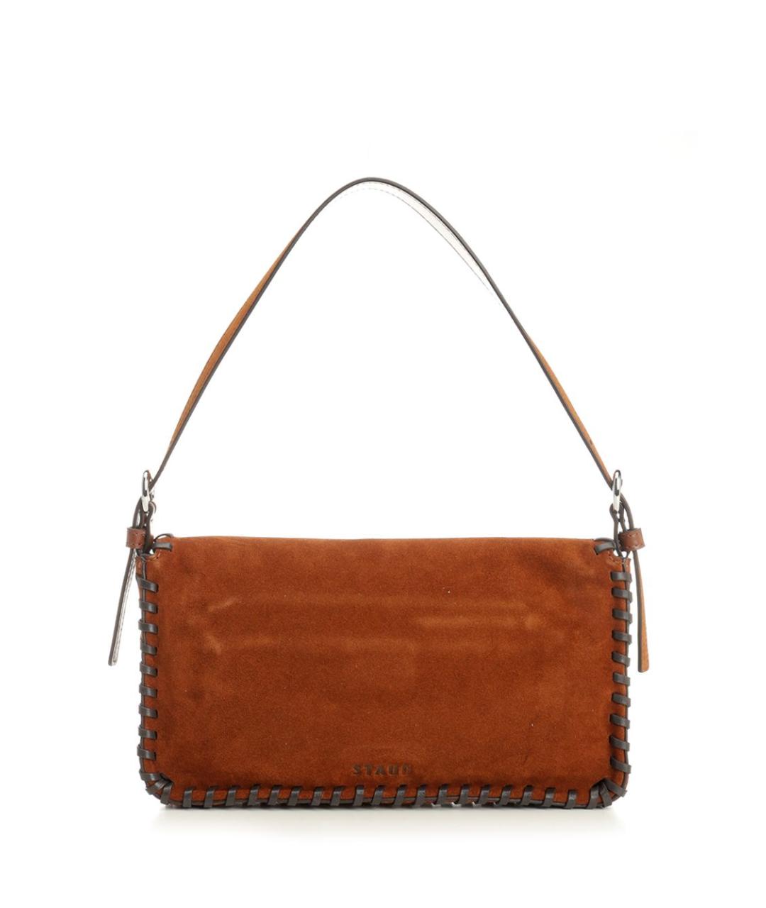 STAUD Коричневая замшевая сумка через плечо, фото 3