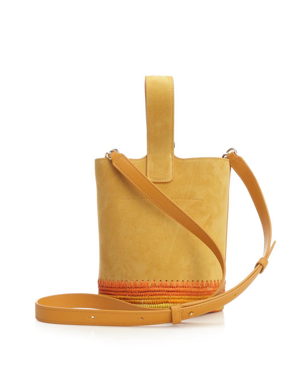 LOEWE Желтая кожаная сумка с короткими ручками, фото 3