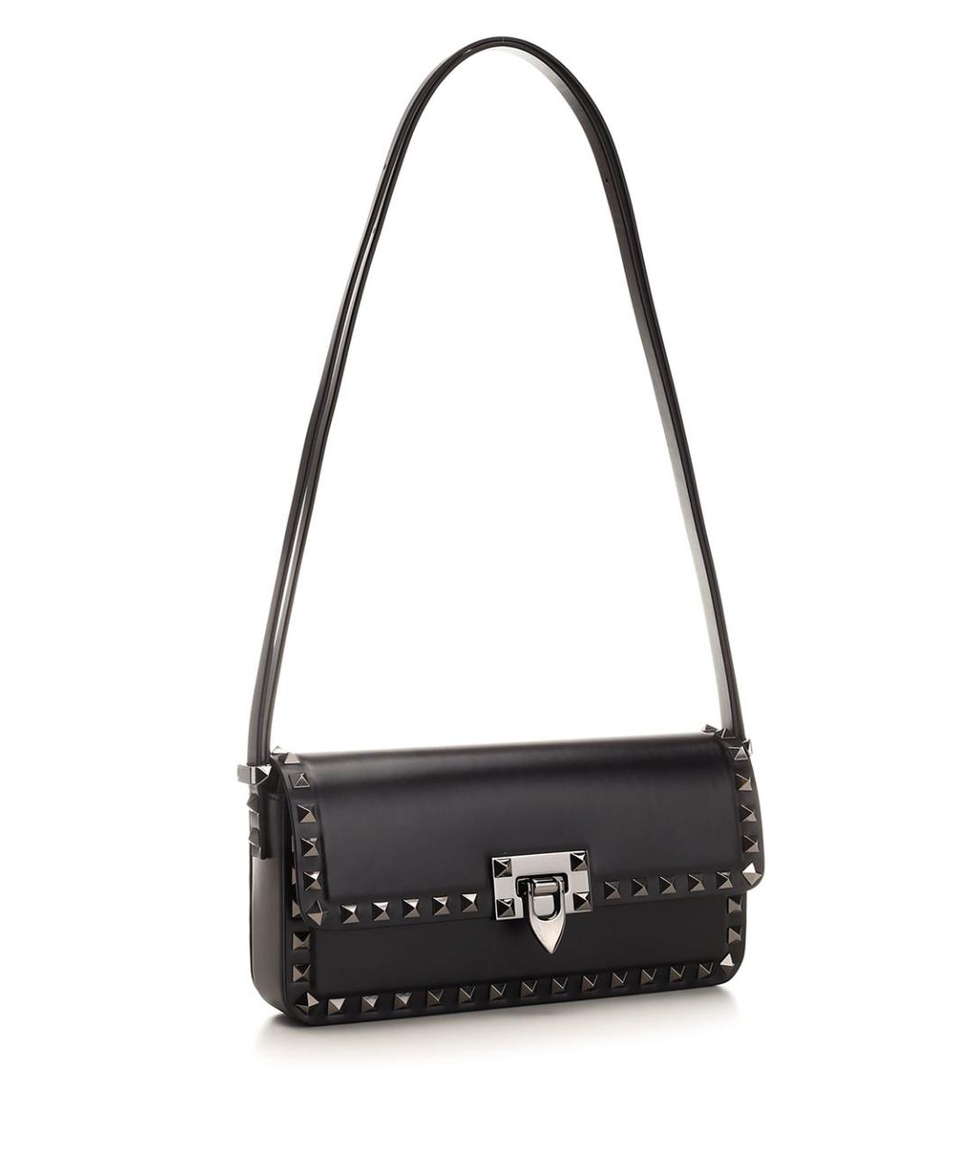 VALENTINO Черная кожаная сумка через плечо, фото 2