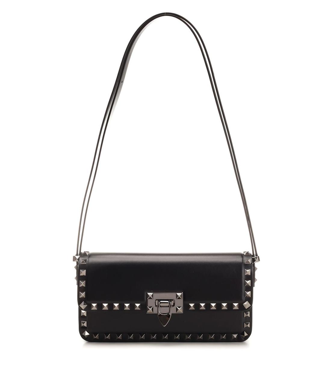 VALENTINO Черная кожаная сумка через плечо, фото 1
