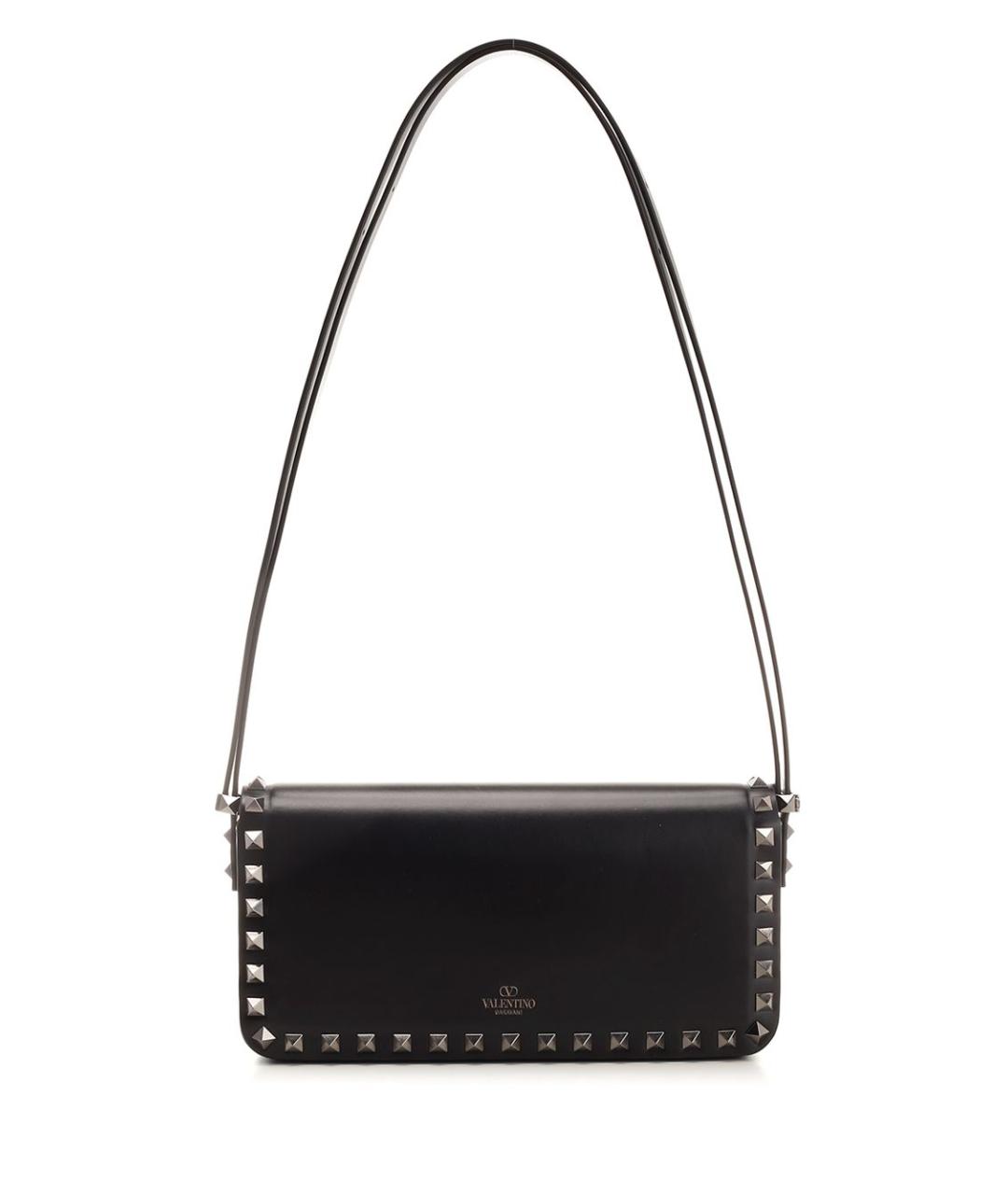 VALENTINO Черная кожаная сумка через плечо, фото 3