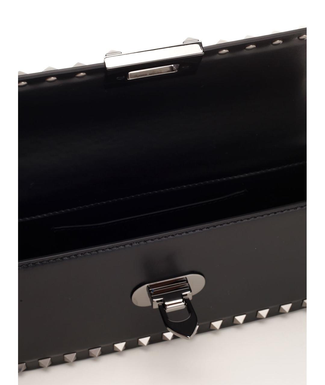 VALENTINO Черная кожаная сумка через плечо, фото 4