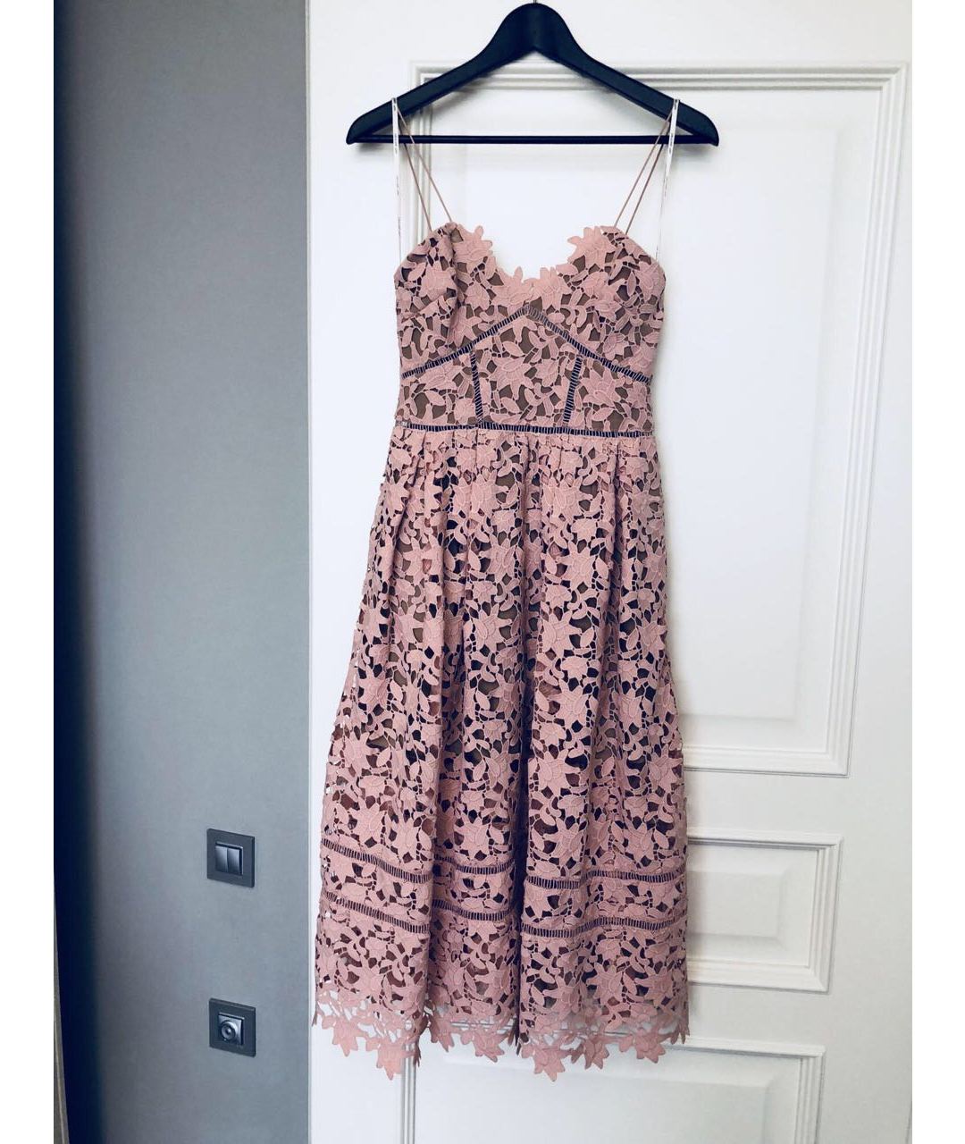 SELF-PORTRAIT Розовое полиэстеровое платье, фото 6