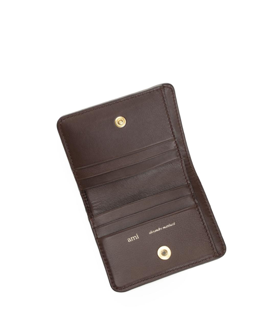 Ami Paris Коричневый кожаный кошелек, фото 4