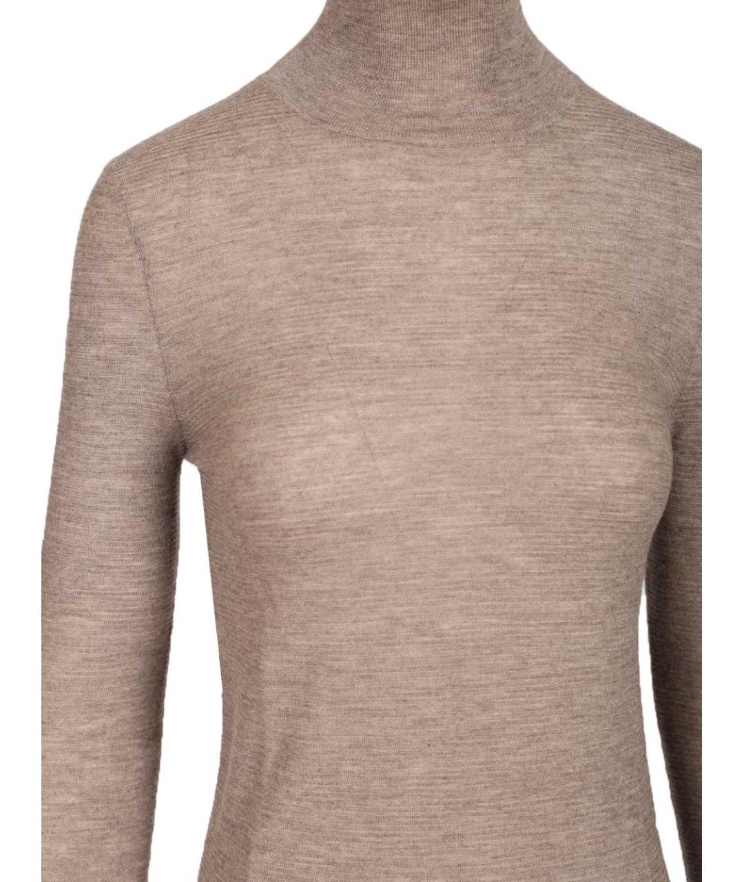 LISA YANG Коричневая кашемировая водолазка, фото 4