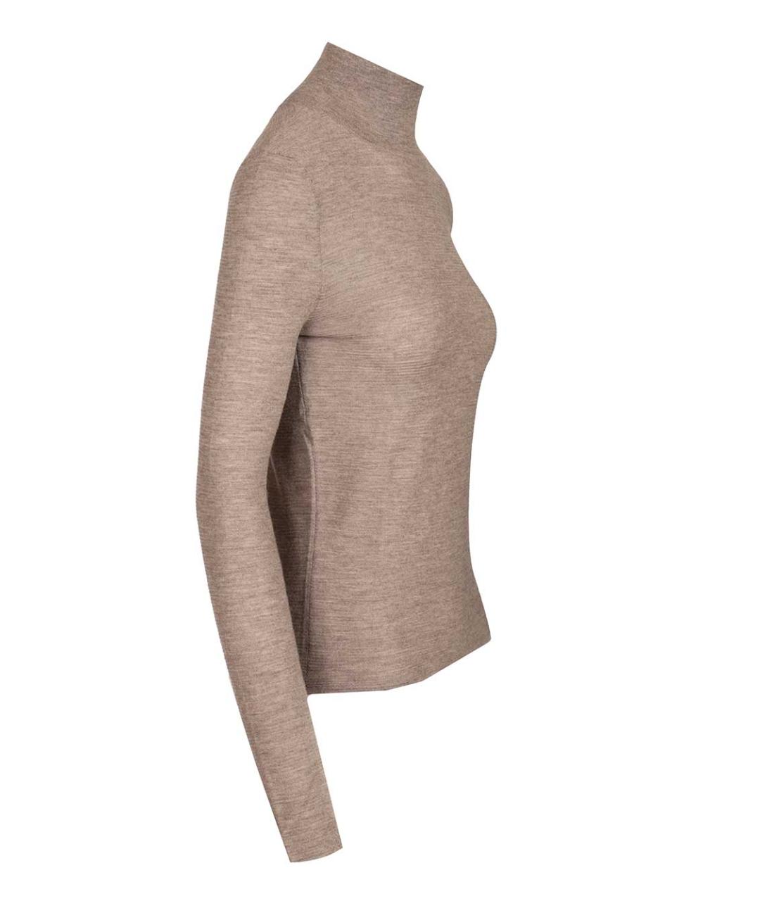 LISA YANG Коричневая кашемировая водолазка, фото 3