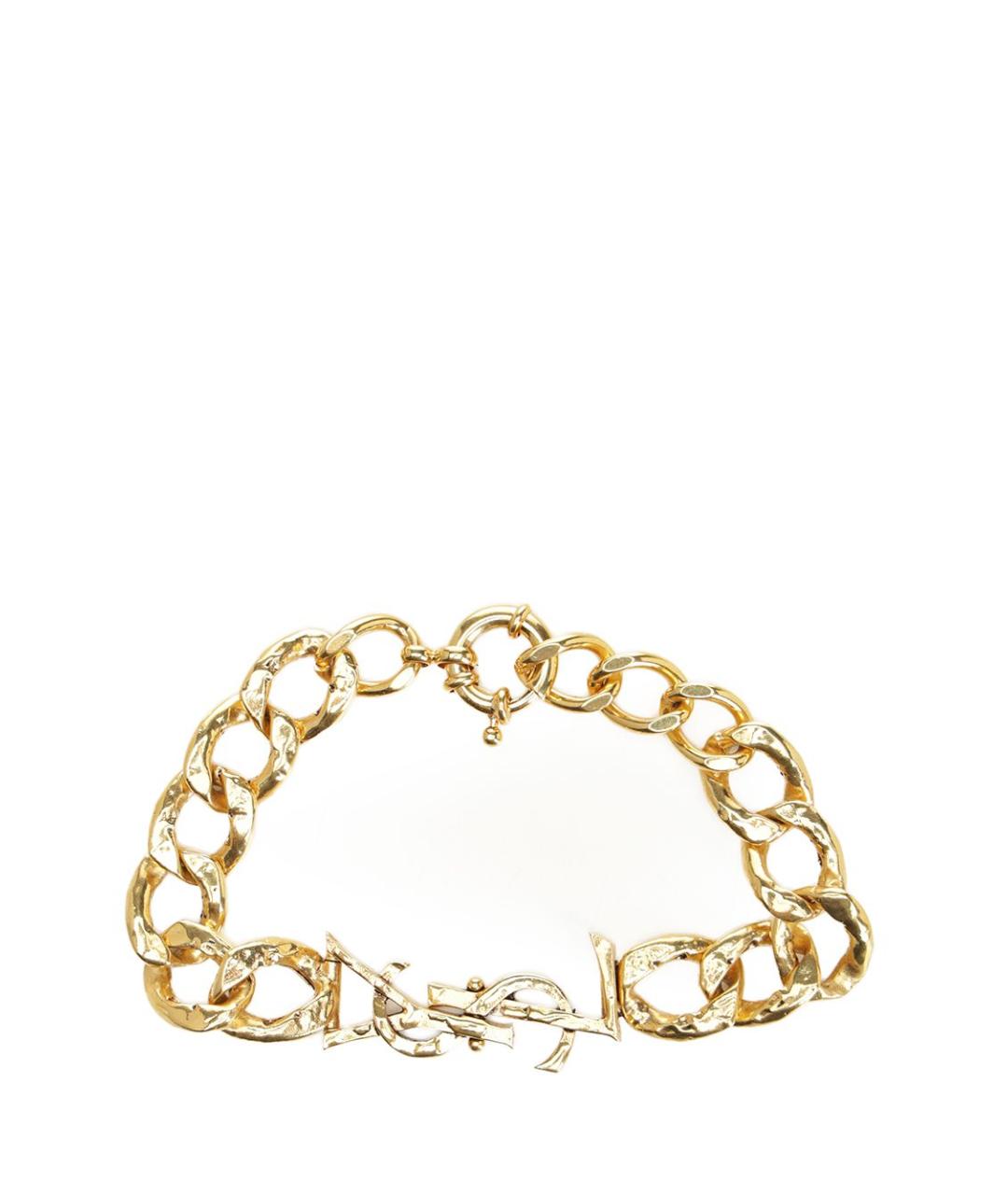 SAINT LAURENT Золотой латунный браслет, фото 2