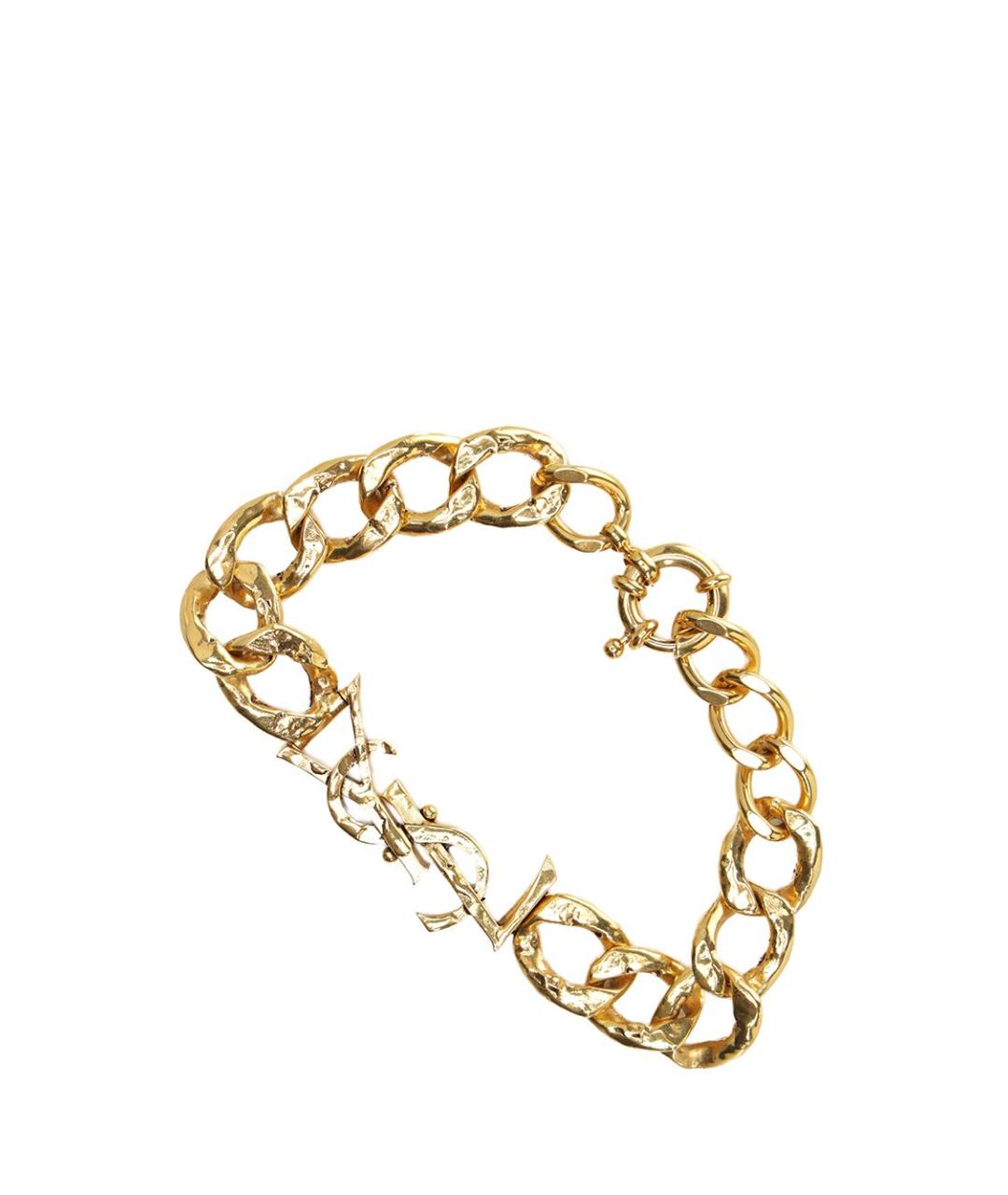 SAINT LAURENT Золотой латунный браслет, фото 3