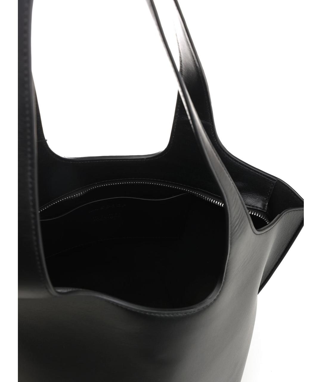 THE ATTICO Черная кожаная сумка тоут, фото 4