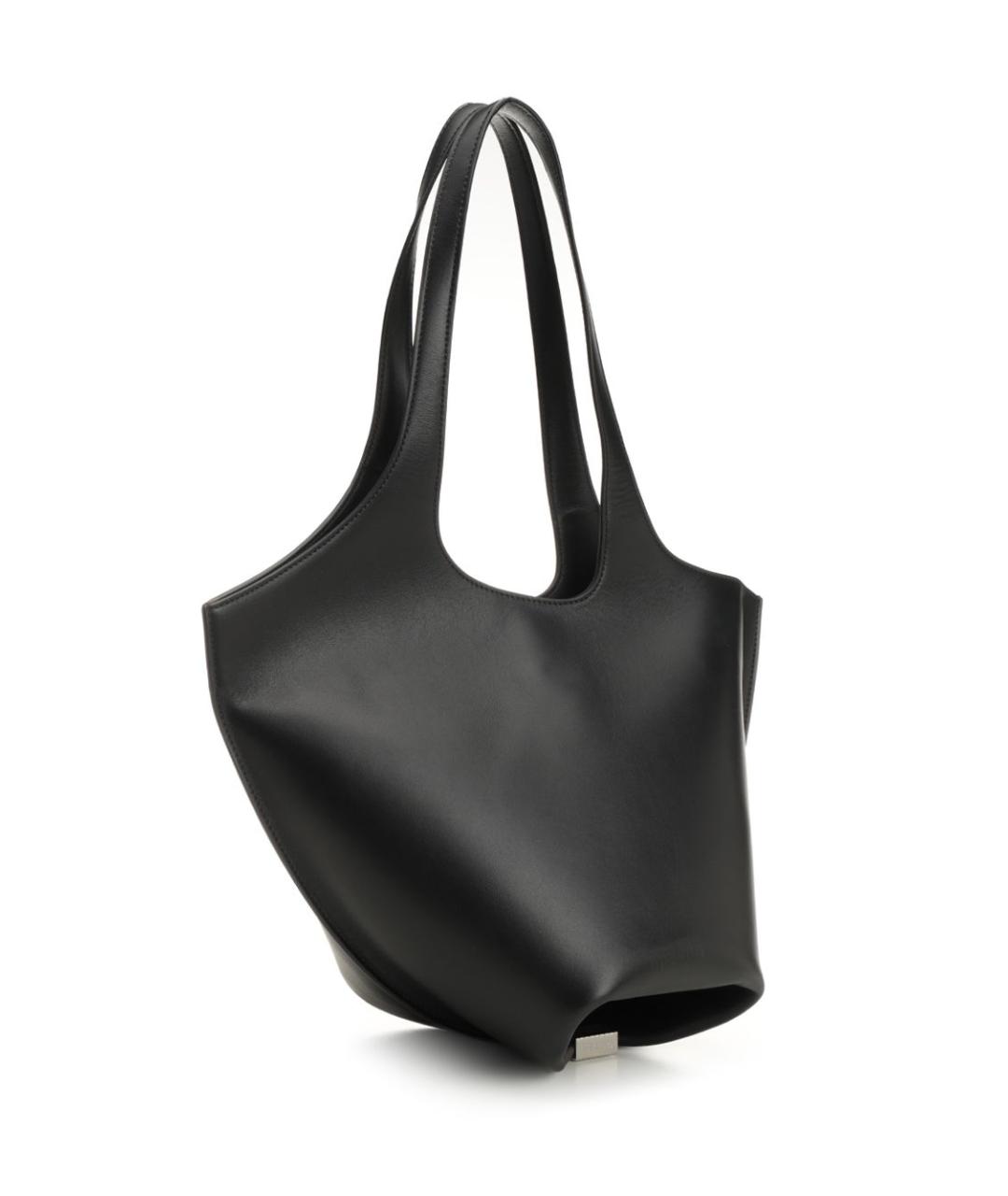 THE ATTICO Черная кожаная сумка тоут, фото 2