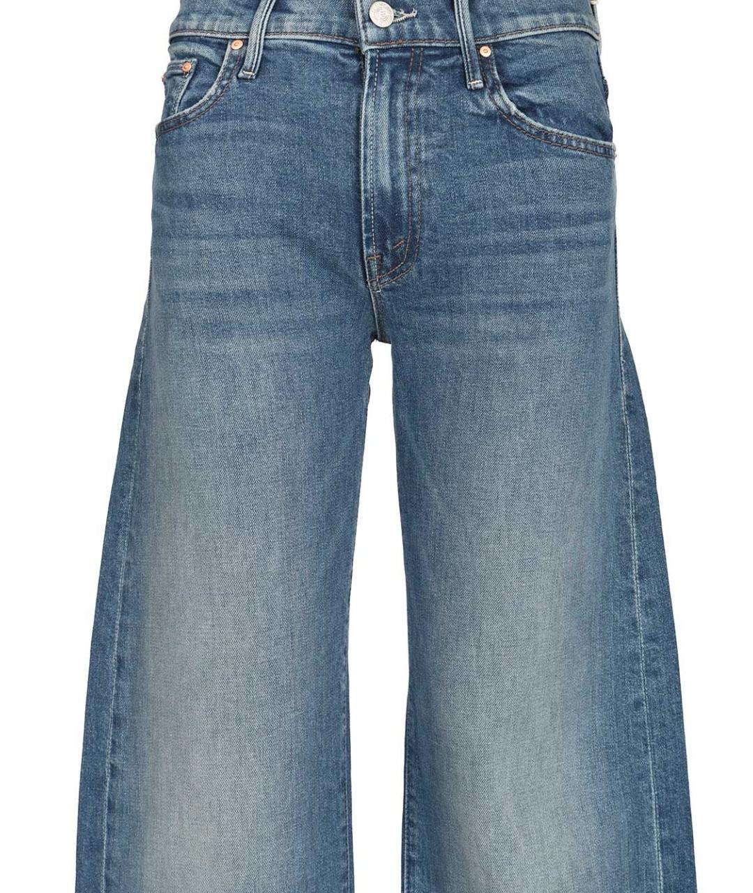 MOTHER Синие хлопко-эластановые прямые джинсы, фото 3