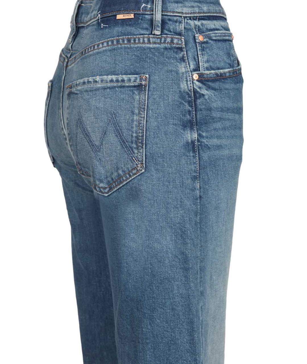 MOTHER Синие хлопко-эластановые прямые джинсы, фото 4