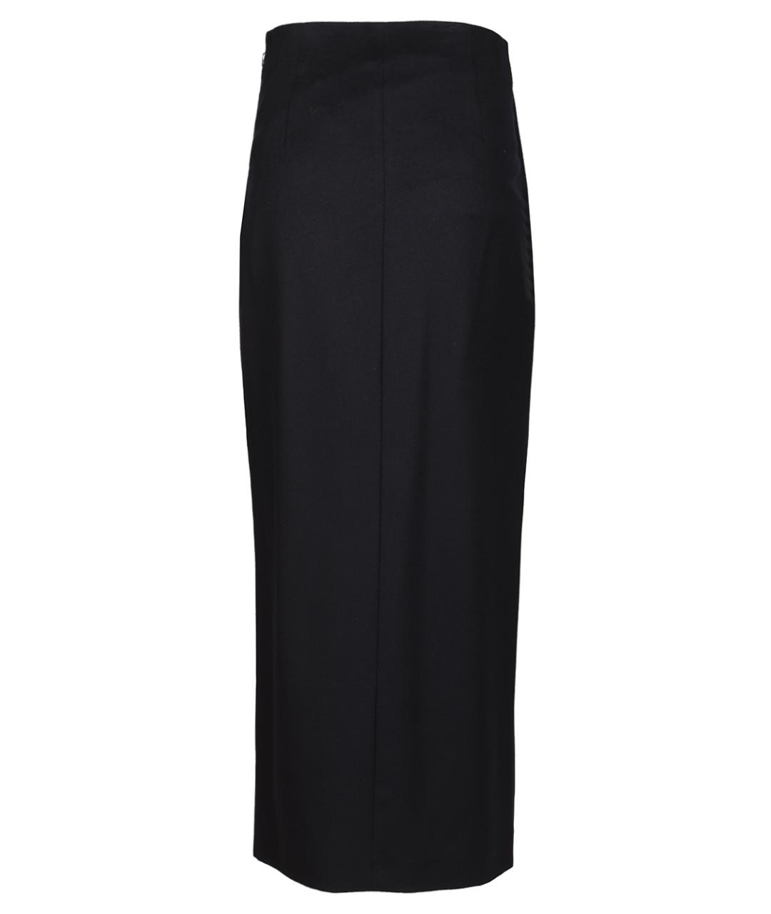 MAX MARA STUDIO Синяя шерстяная юбка миди, фото 2