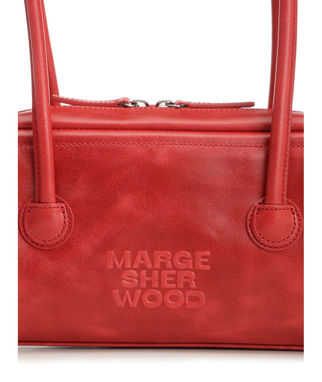 MARGESHERWOOD Красная кожаная сумка через плечо, фото 5
