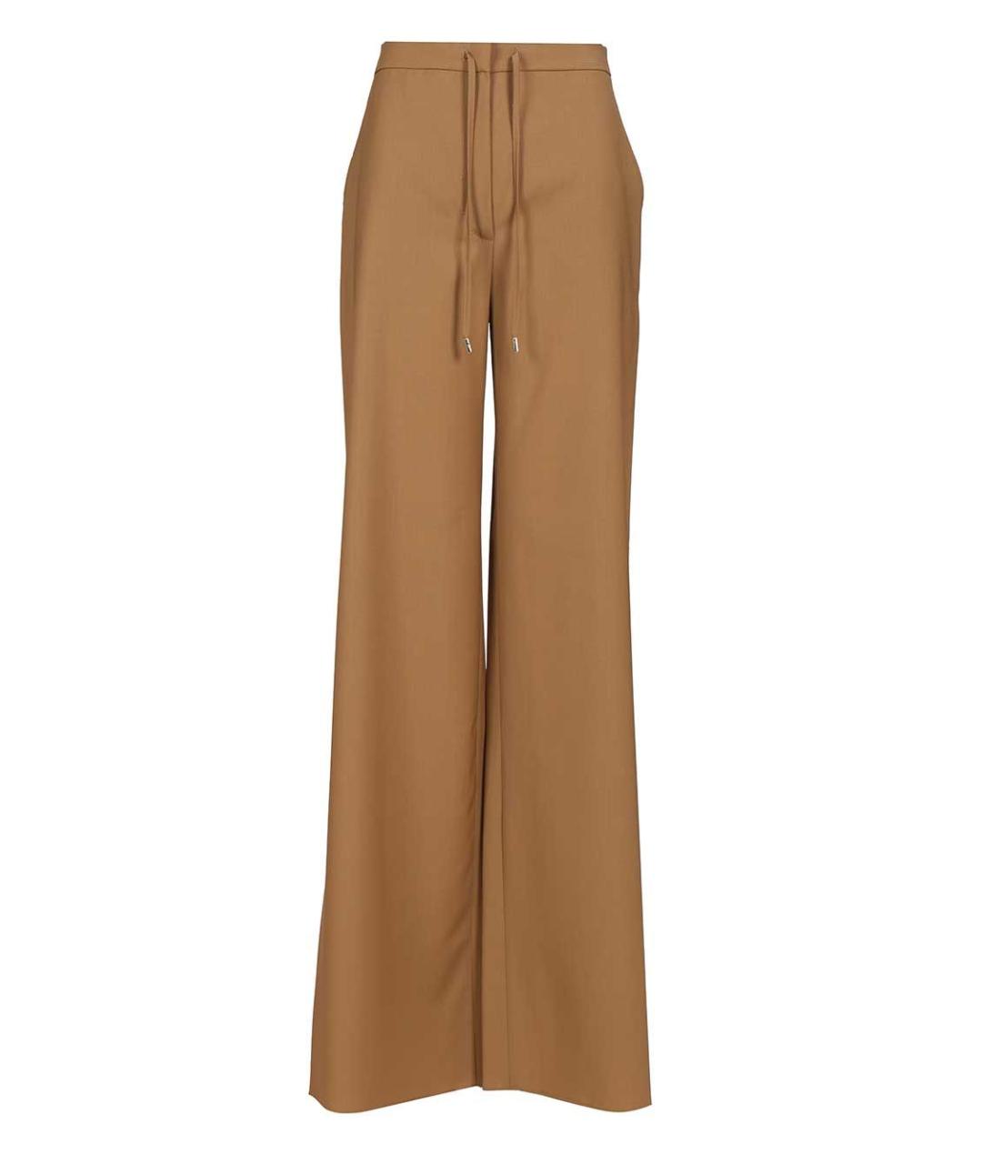 MAX MARA STUDIO Коричневые шерстяные брюки широкие, фото 1