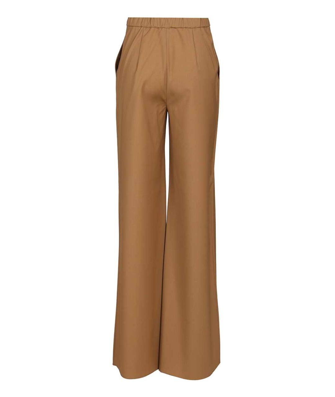 MAX MARA STUDIO Коричневые шерстяные брюки широкие, фото 2