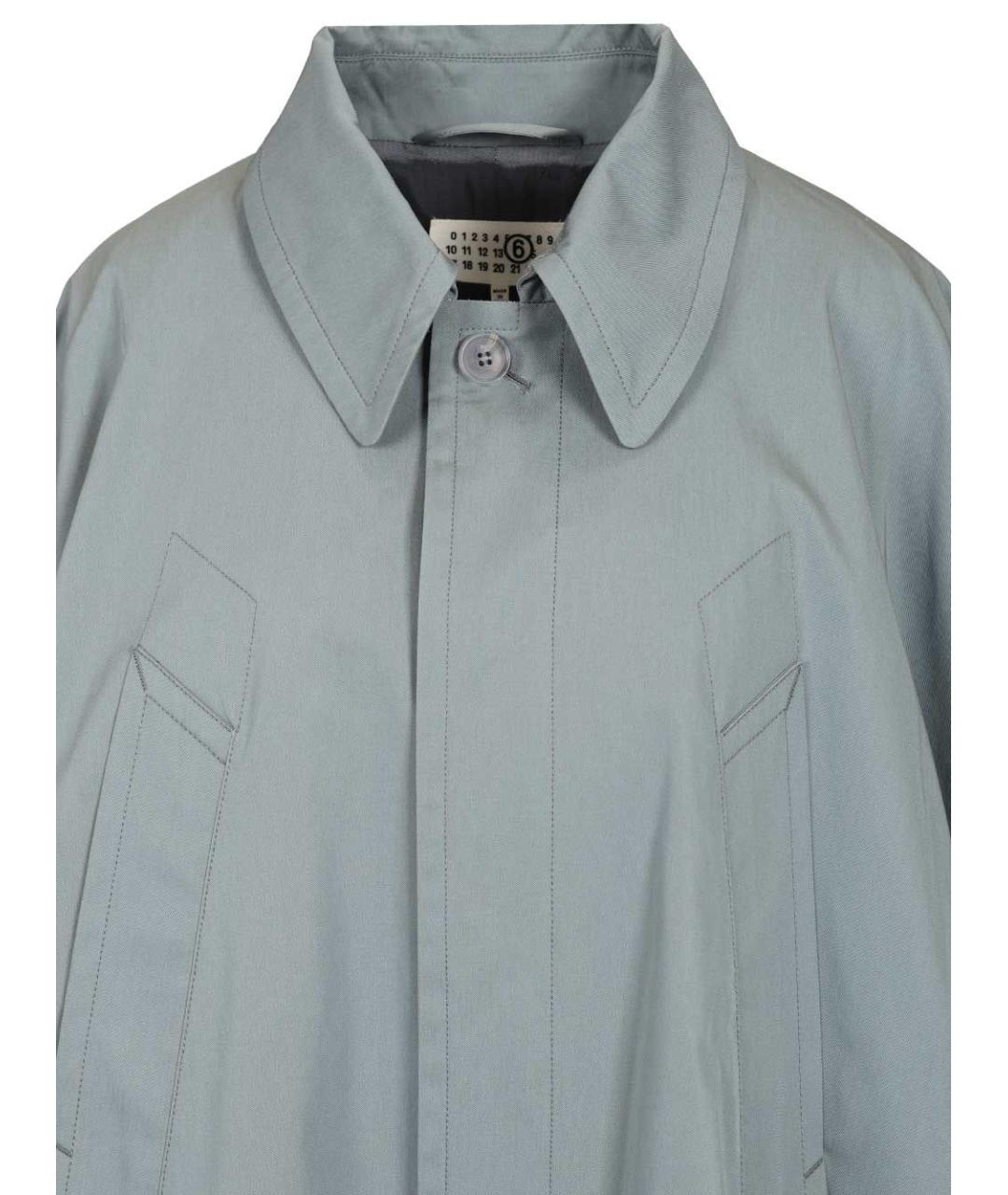 MM6 MAISON MARGIELA Голубой хлопковый тренч/плащ, фото 4