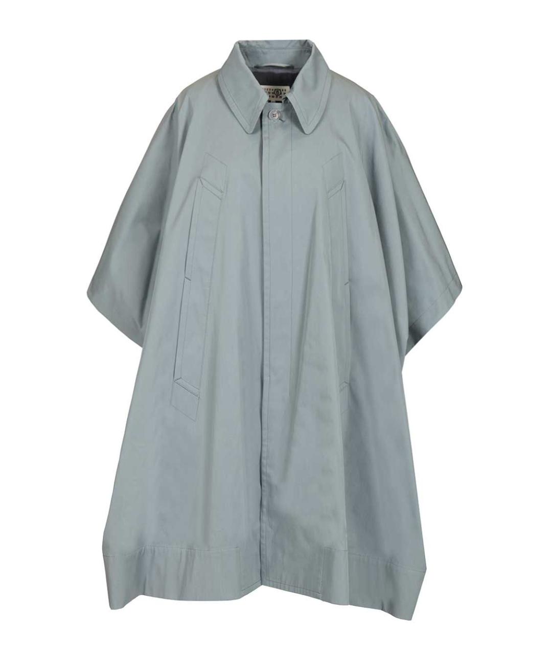 MM6 MAISON MARGIELA Голубой хлопковый тренч/плащ, фото 1
