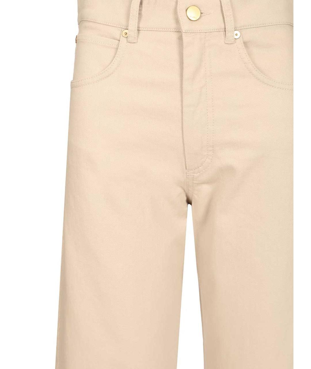 'S MAX MARA Бежевые хлопко-эластановые прямые джинсы, фото 4