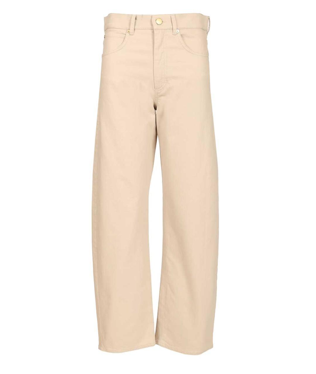 'S MAX MARA Бежевые хлопко-эластановые прямые джинсы, фото 1