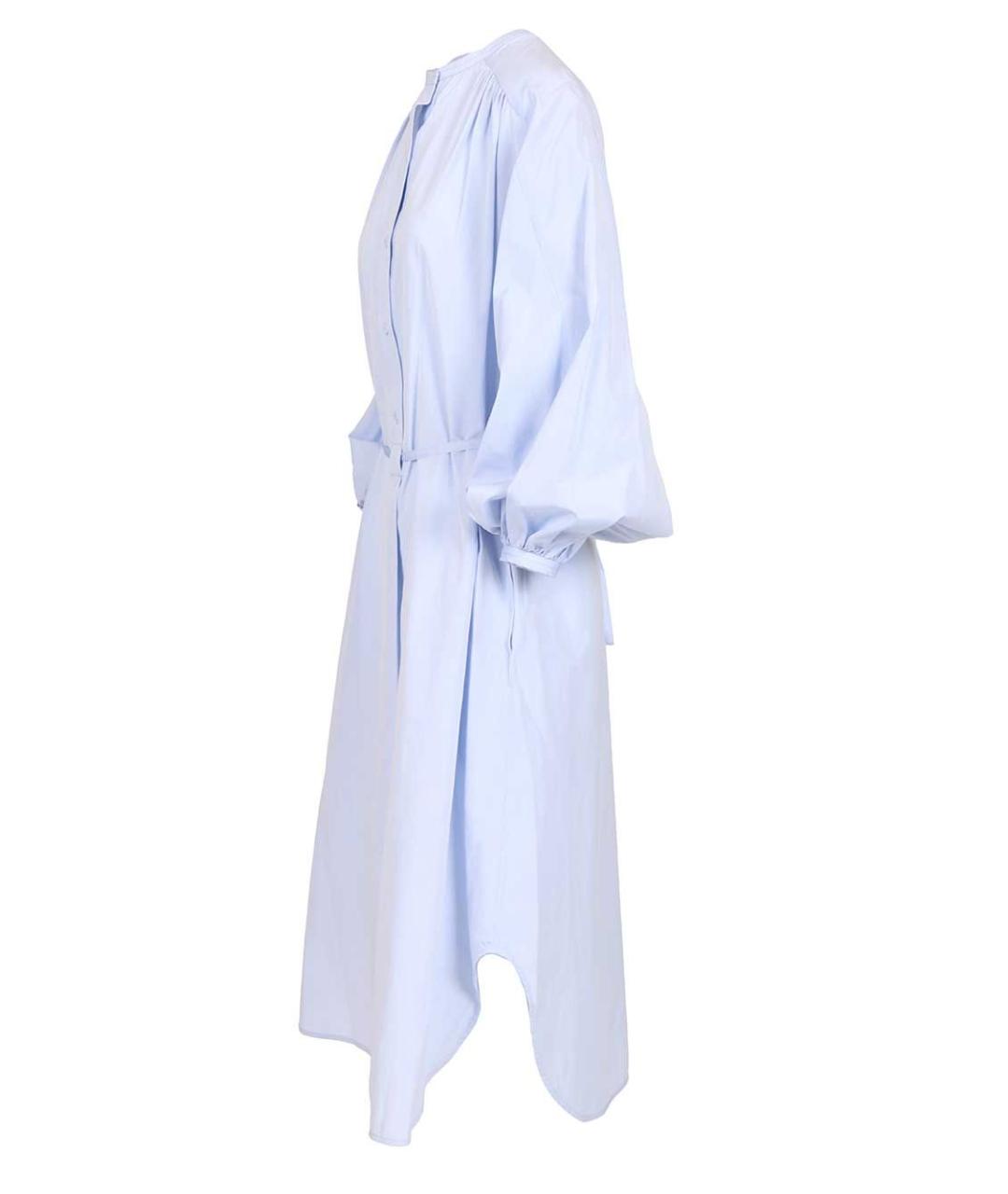 LOULOU STUDIO Голубое хлопковое повседневное платье, фото 3