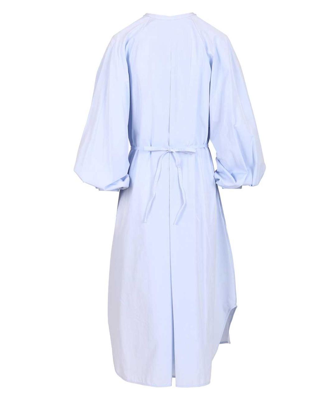 LOULOU STUDIO Голубое хлопковое повседневное платье, фото 2