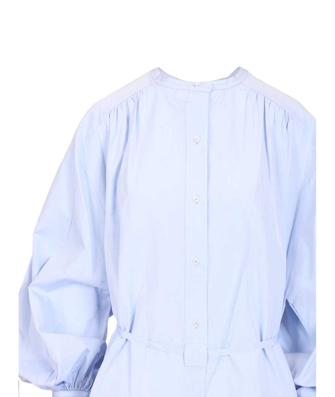 LOULOU STUDIO Голубое хлопковое повседневное платье, фото 4