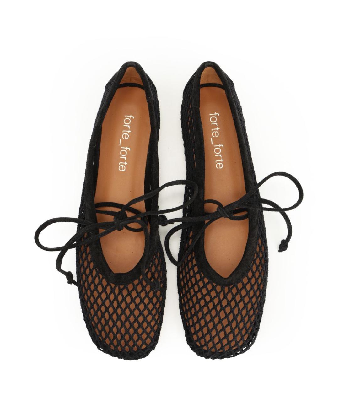 FORTE FORTE Черные текстильные балетки, фото 5