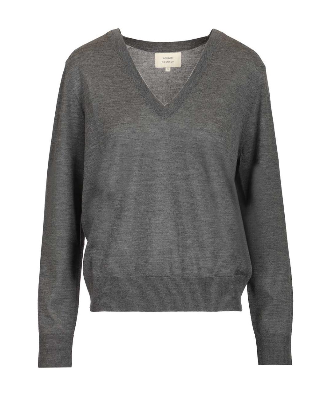 LOULOU STUDIO Серый кашемировый джемпер / свитер, фото 1