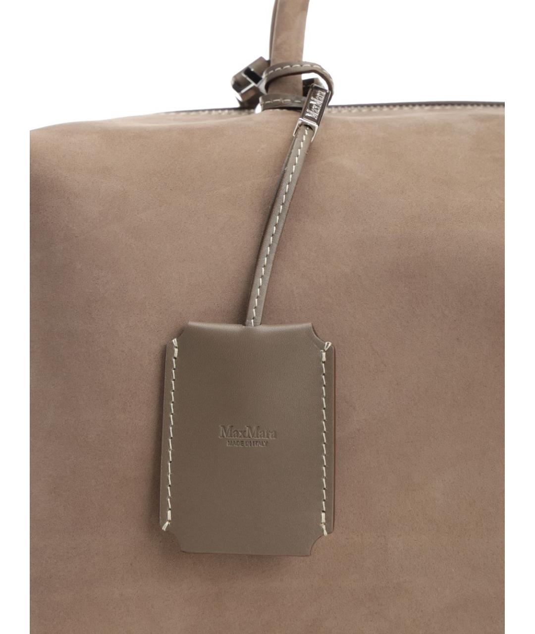MAX MARA Бежевая замшевая сумка с короткими ручками, фото 6