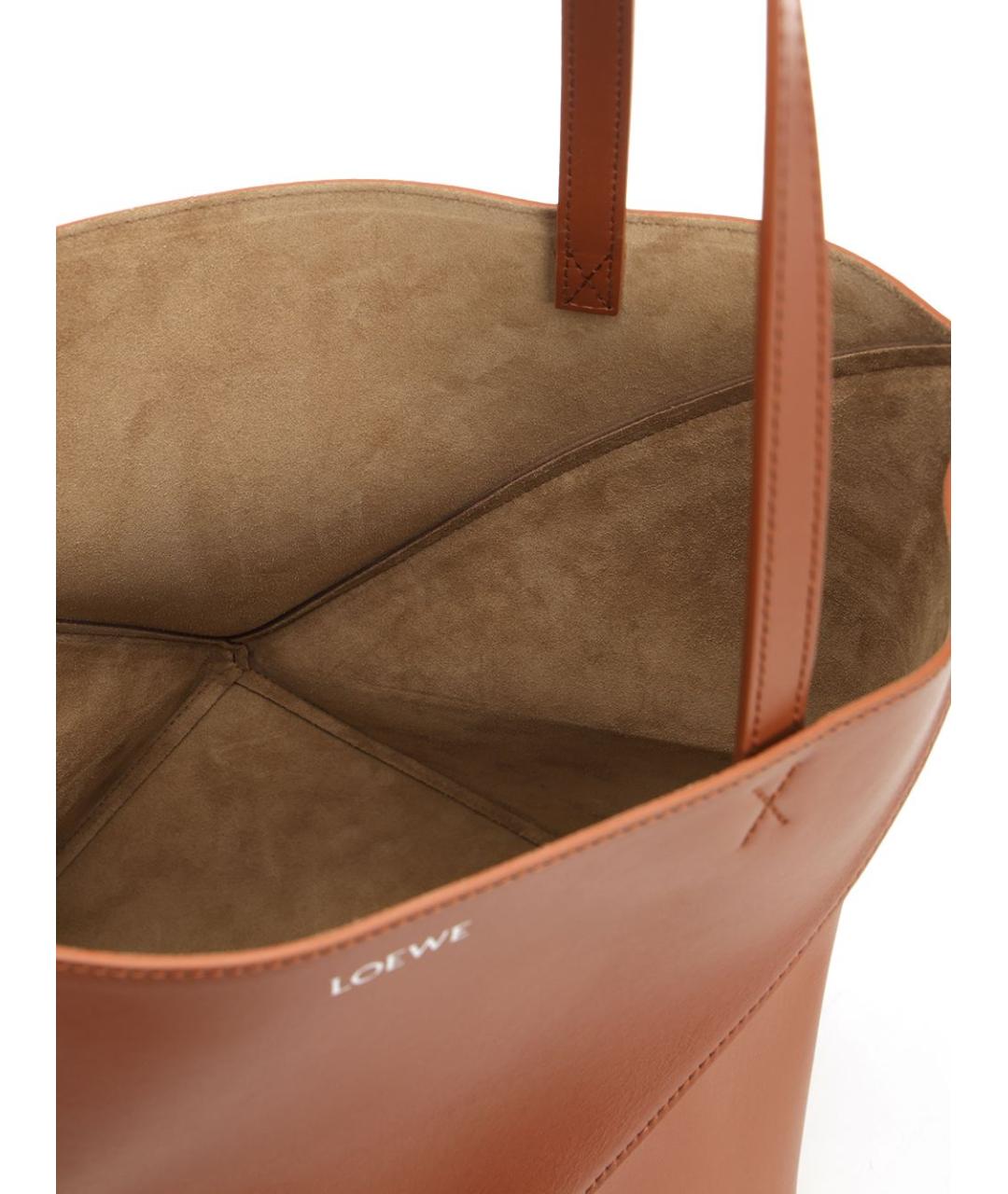 LOEWE Коричневая кожаная сумка тоут, фото 4