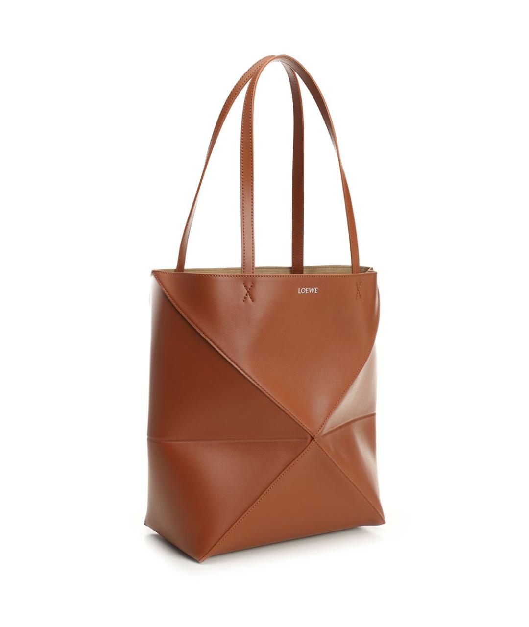 LOEWE Коричневая кожаная сумка тоут, фото 2