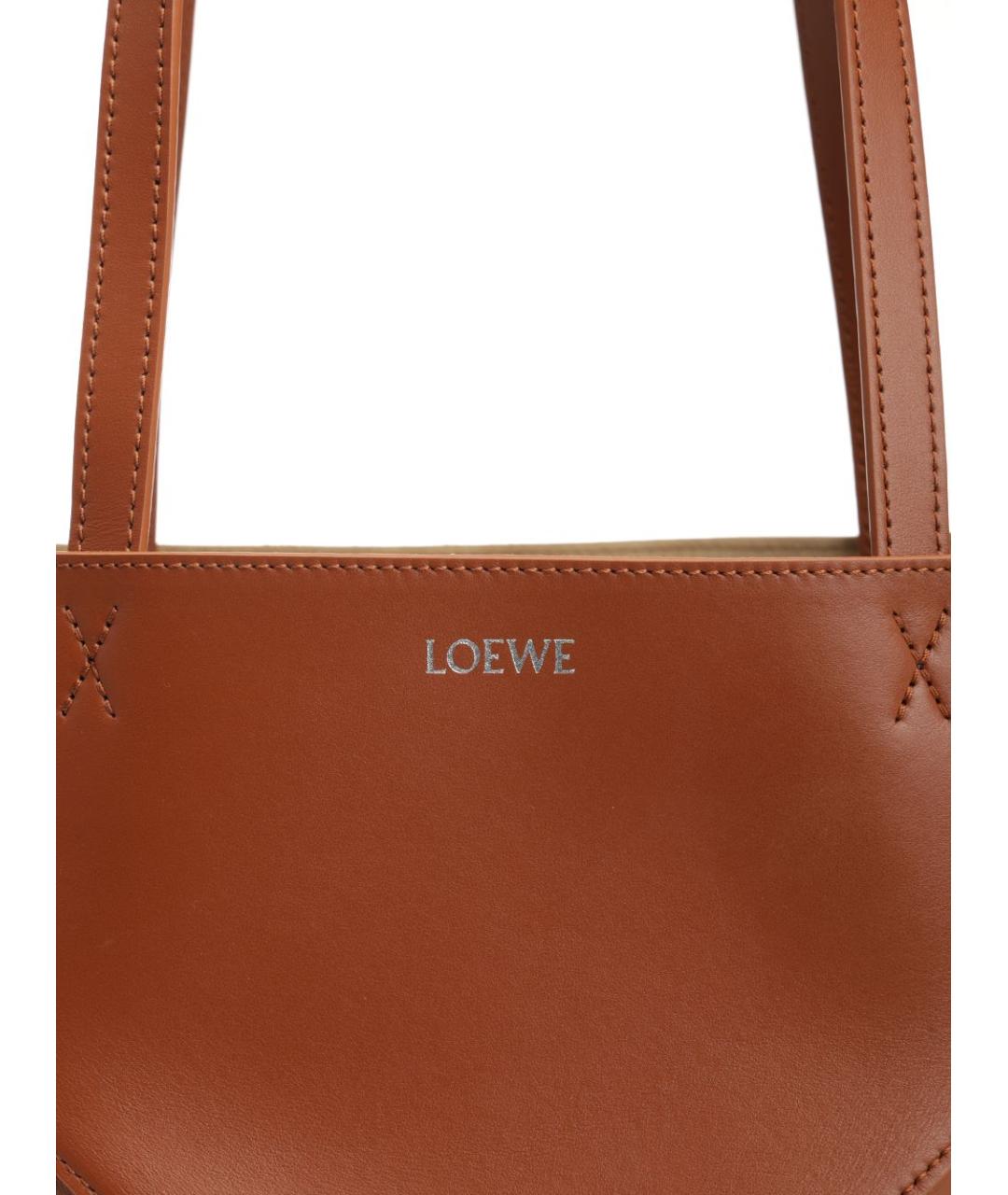LOEWE Коричневая кожаная сумка тоут, фото 5
