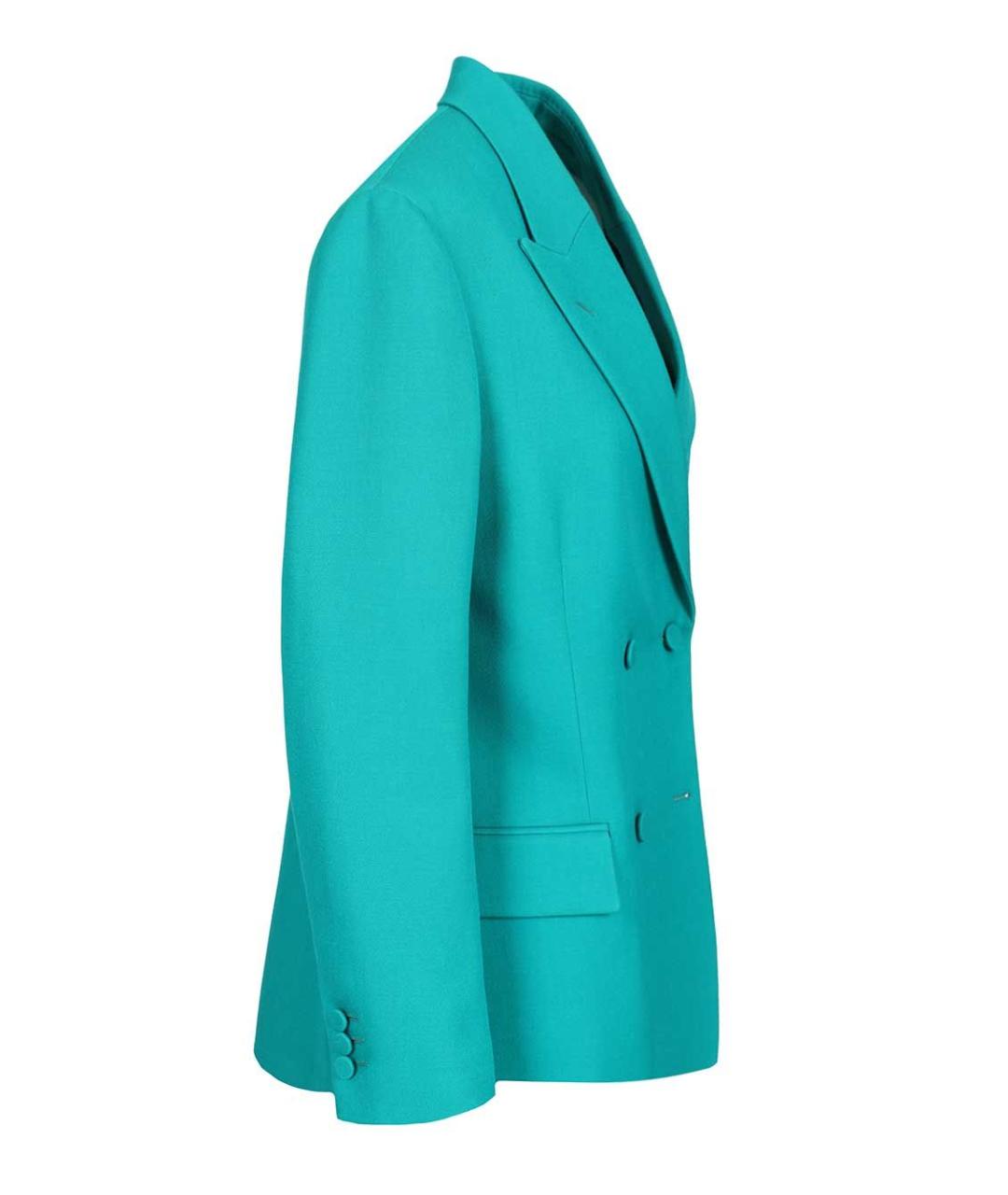 FENDI Бирюзовый шерстяной жакет/пиджак, фото 3