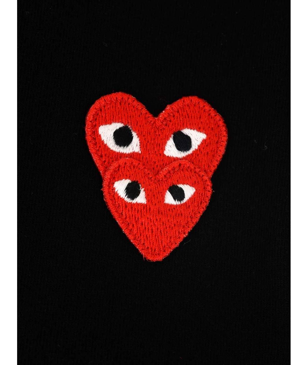 COMME DES GARÇONS PLAY Черная хлопковая футболка, фото 3