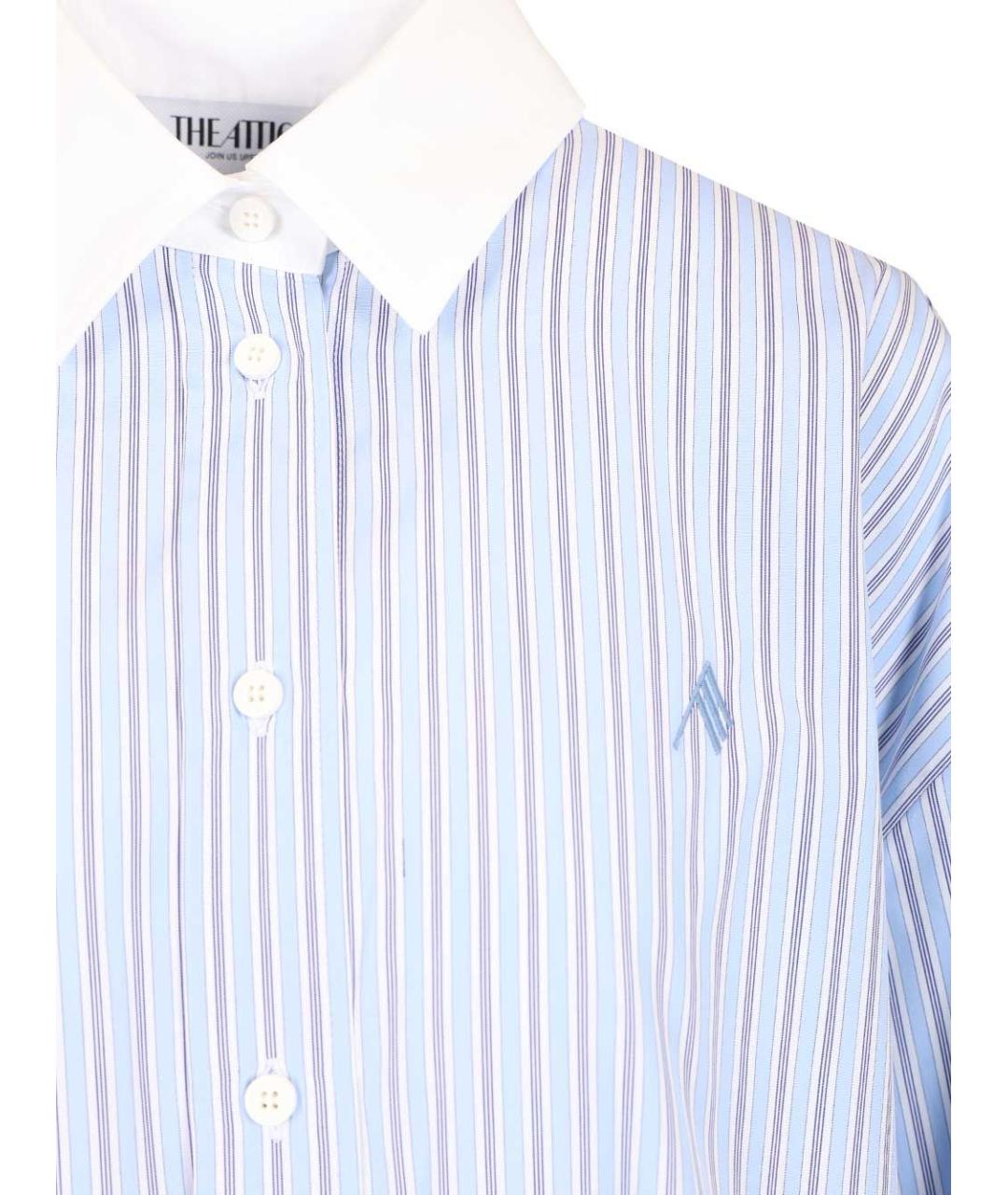 THE ATTICO Голубая хлопковая рубашка, фото 4