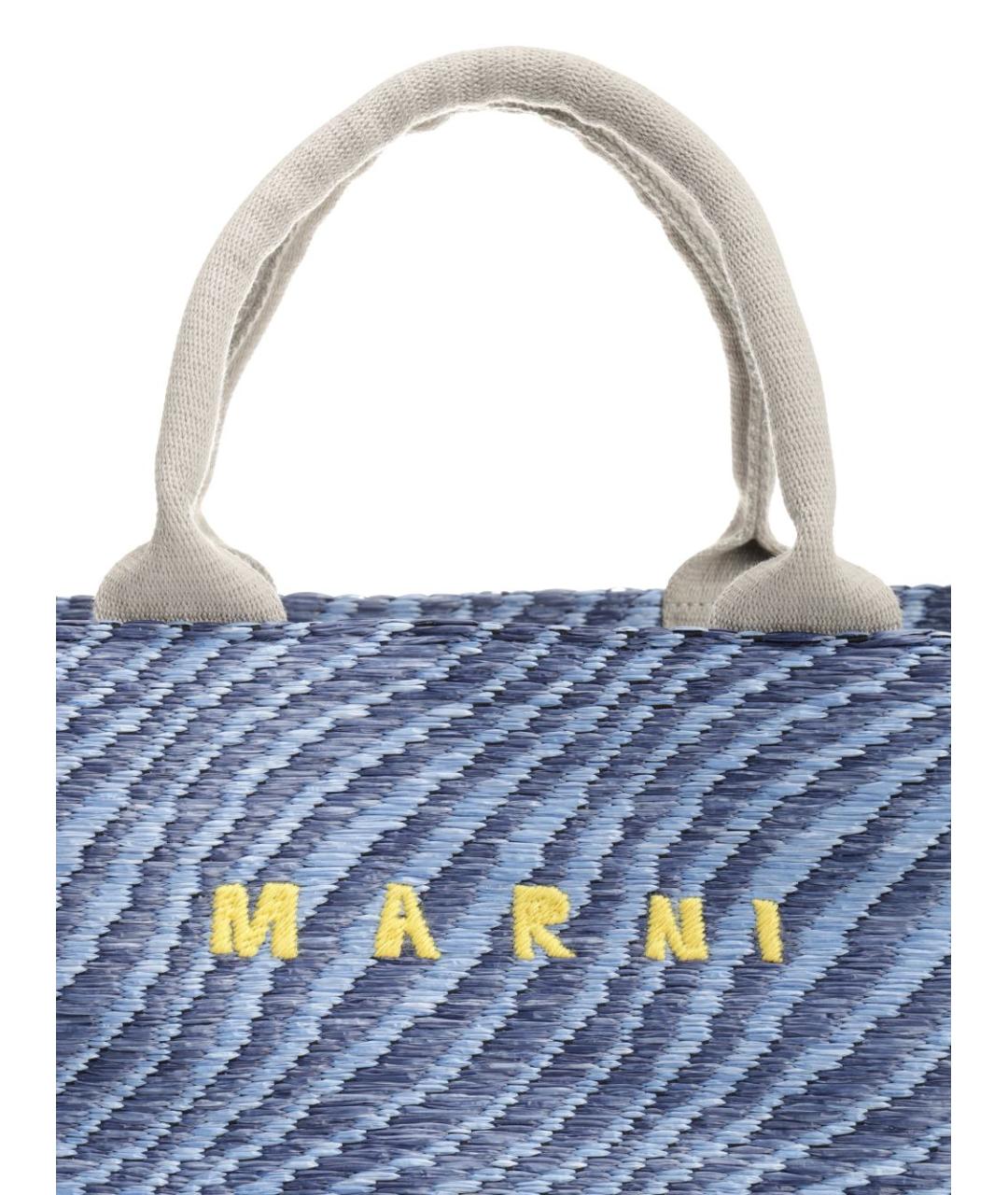 MARNI Голубая тканевая сумка тоут, фото 5