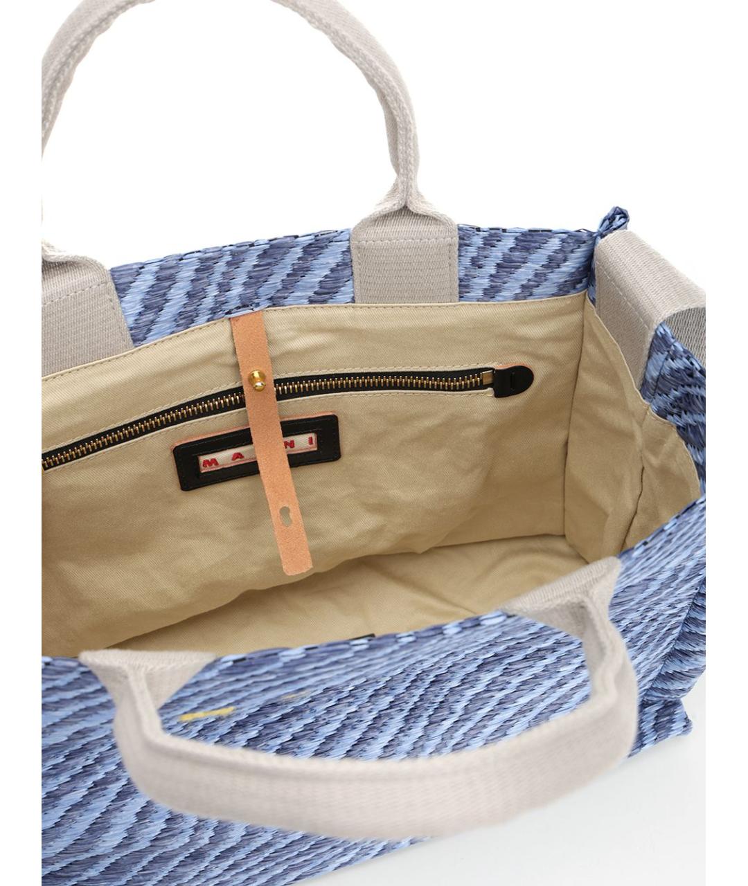 MARNI Голубая тканевая сумка тоут, фото 4