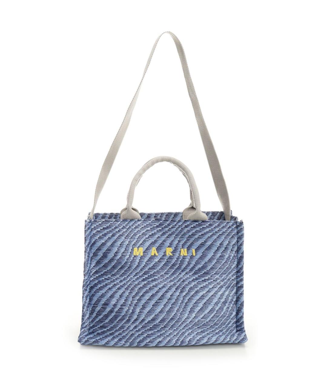 MARNI Голубая тканевая сумка тоут, фото 1