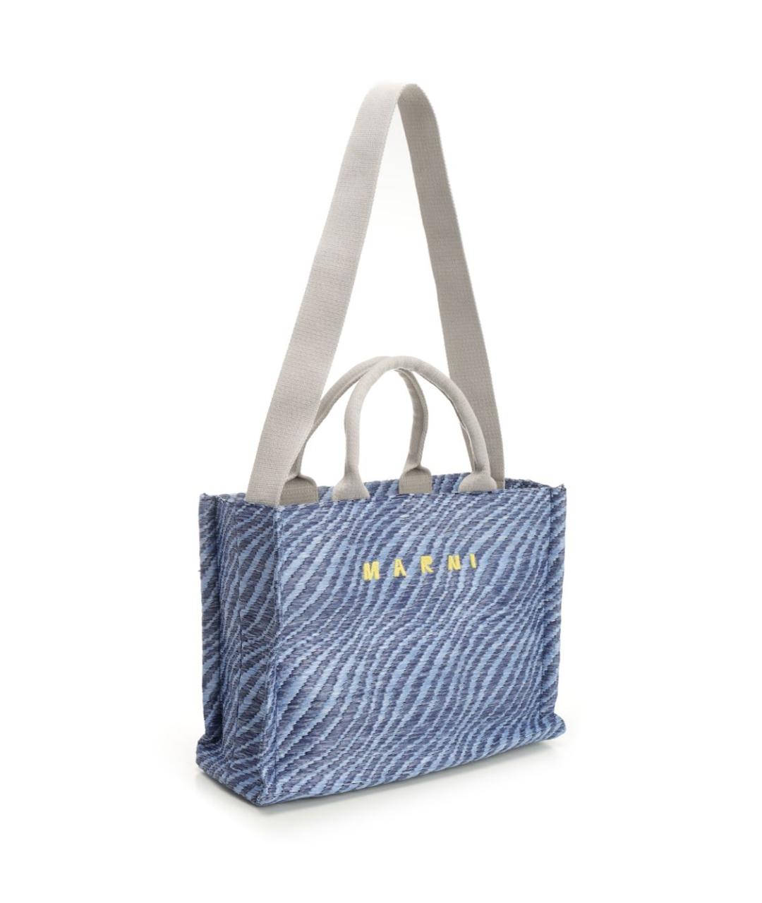 MARNI Голубая тканевая сумка тоут, фото 2