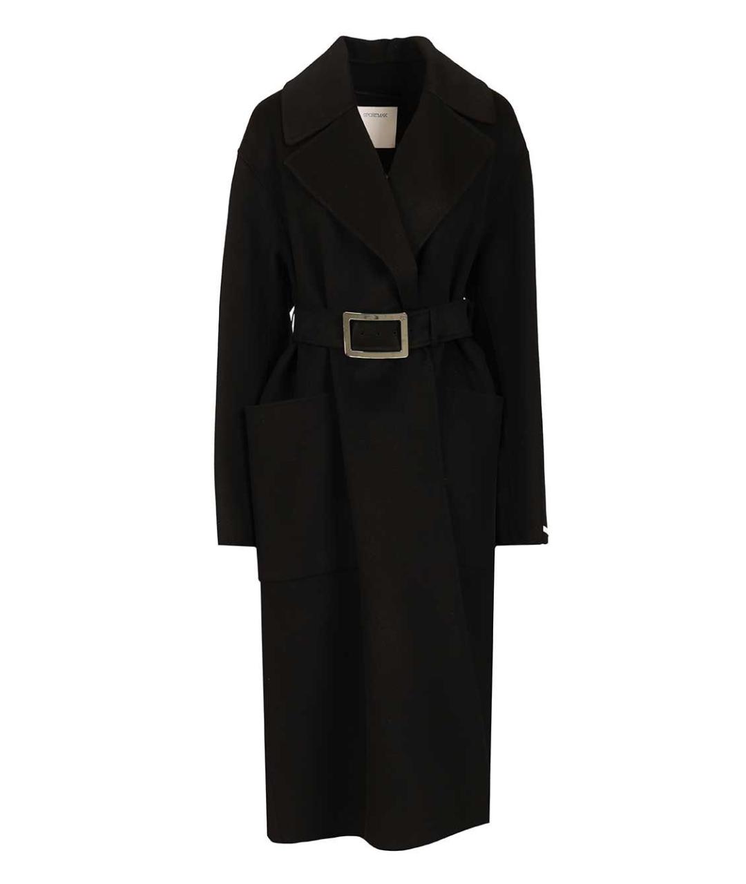 SPORTMAX Черное шерстяное пальто, фото 1